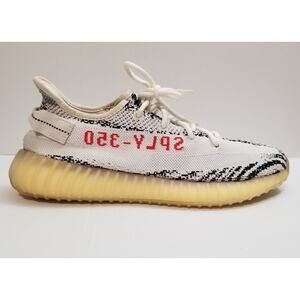 adidas Yeezy Boost 350 V2 Low Zebra Black White Red Shoes CP9654 Men's Size 11